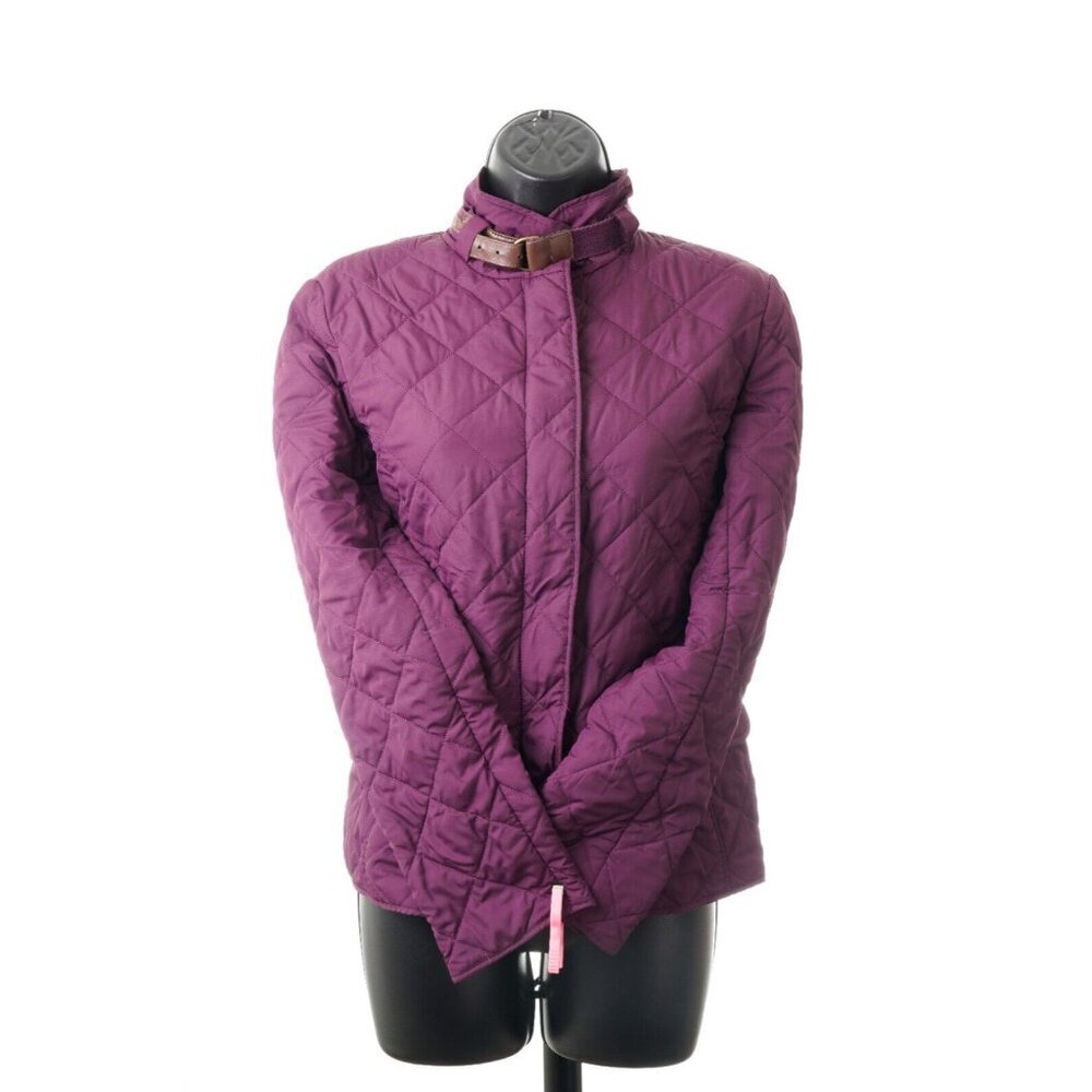 LAUREN Ralph Lauren Purple Quilted Jacket with Buckle Collar - Picture 2 of 16